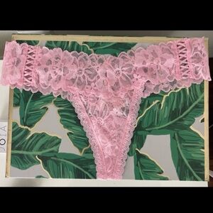 New Victorias Secret Pink Floral Sexy Thong Panty